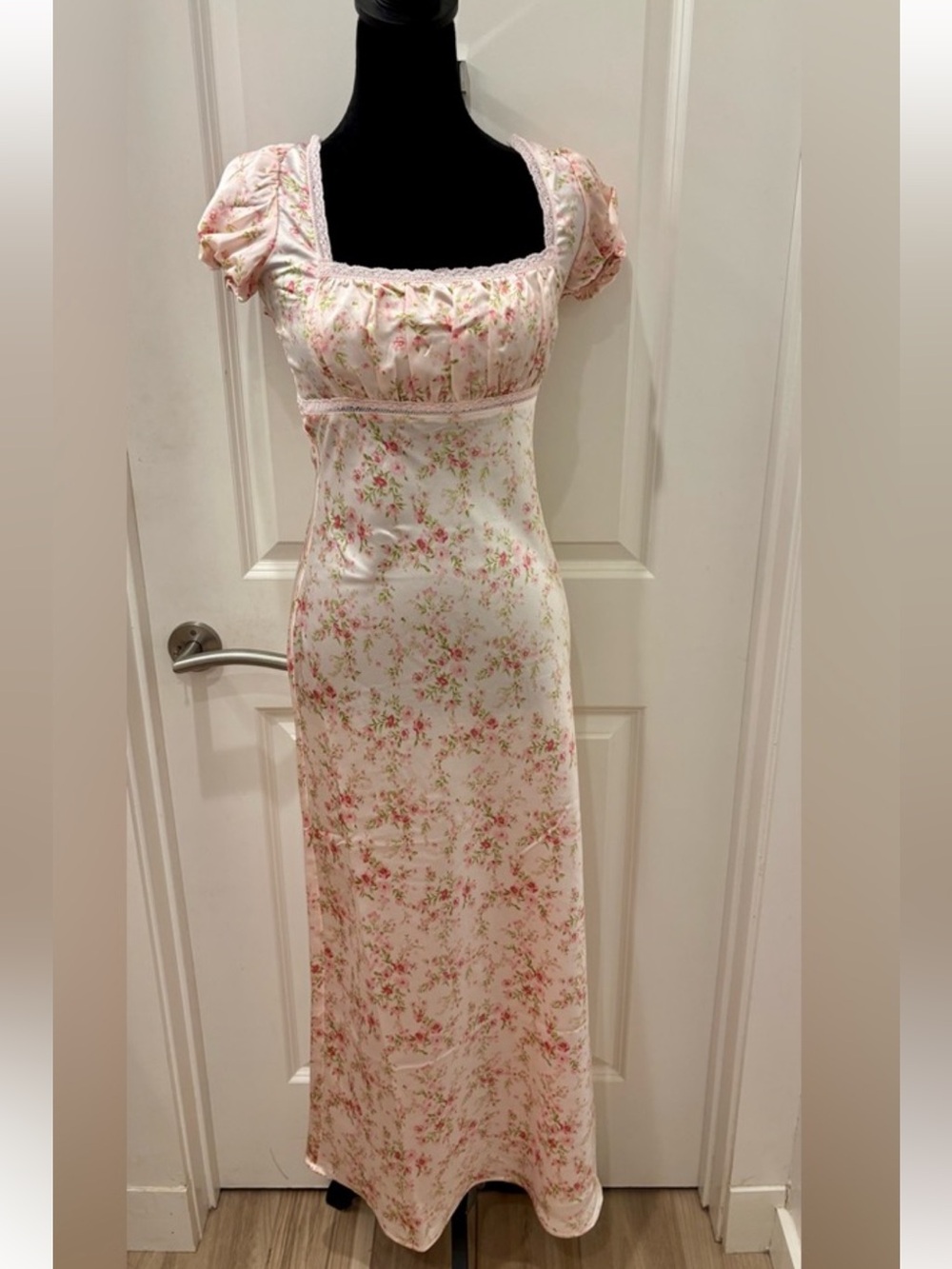 Jessica Simpson Blush Pink Floral Empire Maxi Dress